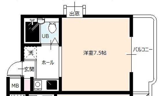 ジョイフル本山(ワンルーム/5階)の間取り写真