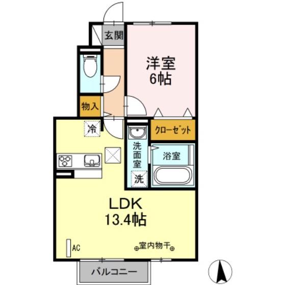 プリマヴェーラ I(1LDK/1階)の間取り写真