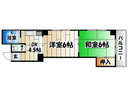 アイリス兵庫(2DK/3階)の間取り写真