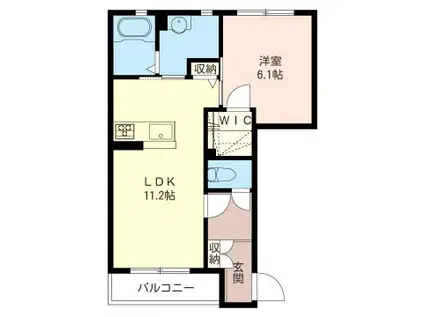 アンビシアC棟(1LDK/1階)の間取り写真