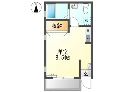 丸山メゾン(ワンルーム/1階)の間取り写真