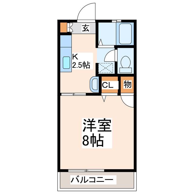 コンフォート(1K/2階)の間取り写真
