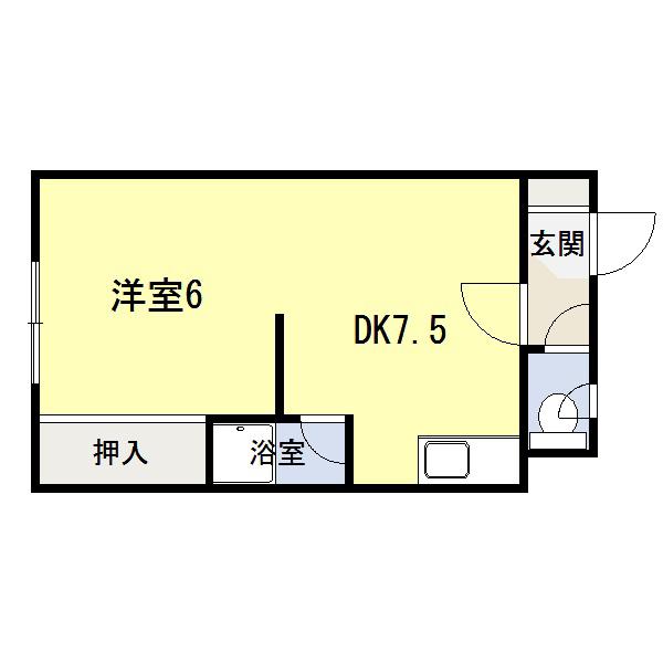 三浦ハイツ(1DK/1階)の間取り写真
