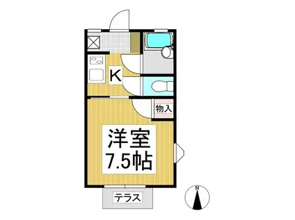 コーポキタムラ B棟(1K/1階)の間取り写真