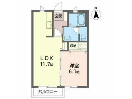 シャーメゾン・葵(1LDK/2階)の間取り写真
