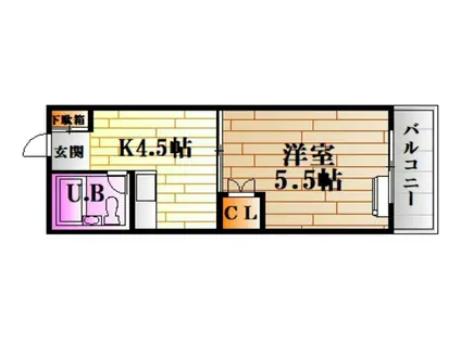 アメニティ金市I(1K/3階)の間取り写真