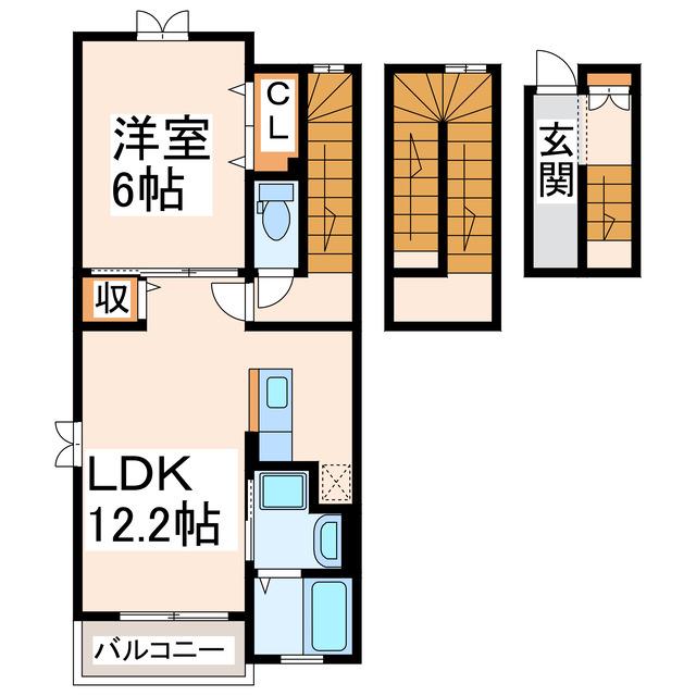 レインボーII(1LDK/3階)の間取り写真