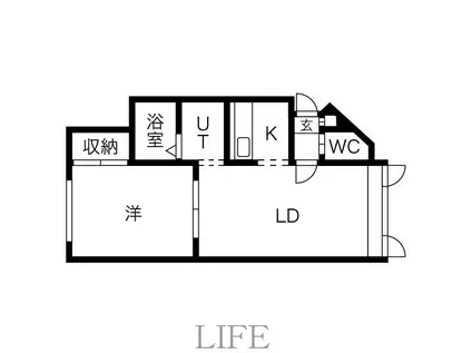 ウィンディー東札幌(1LDK/1階)の間取り写真