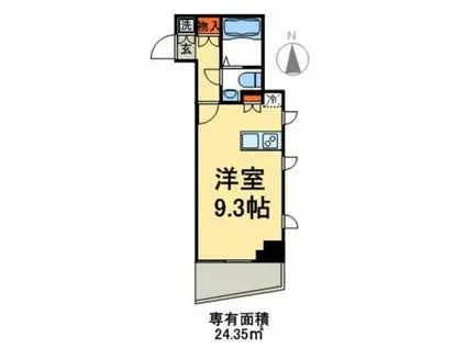 グランフォース綾瀬(1K/6階)の間取り写真