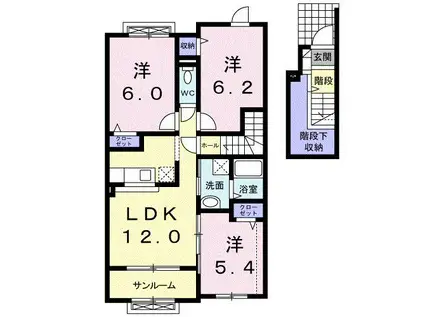 メゾン桜II(3LDK/2階)の間取り写真