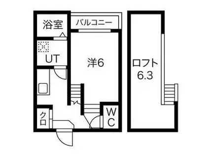 アイディールホーム”LILY”(1SK/1階)の間取り写真