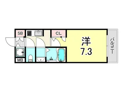 サムティ姫島FELICETO(1K/9階)の間取り写真