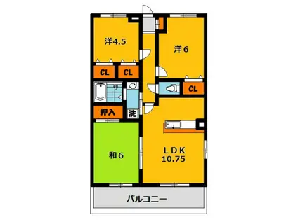 駒西ハイツII(3LDK/2階)の間取り写真