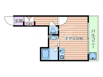 おしゃれマンション(ワンルーム/2階)の間取り写真