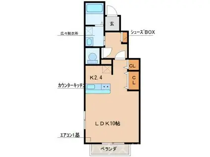 RTHEATTITUDE新宿通(ワンルーム/1階)の間取り写真