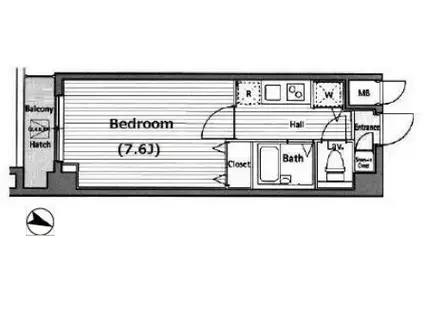 グランド・ガーラ西麻布(1K/9階)の間取り写真
