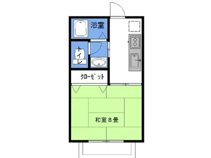 グラシアス・ベイONE(1K/2階)の間取り写真
