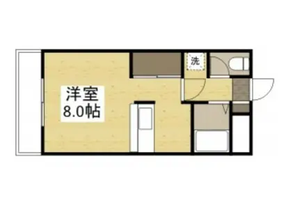 プレアール笹沖(1K/2階)の間取り写真