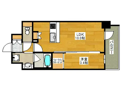 ズーノクルーズ江坂(1LDK/5階)の間取り写真