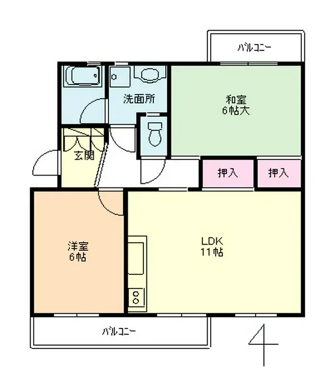 内野西団地 2階階 間取り