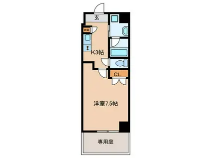 アールズコート本山イースト(1K/1階)の間取り写真