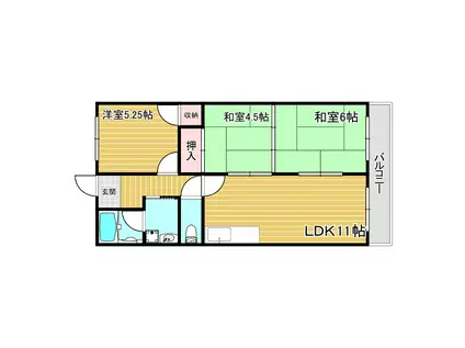 エバーシャイン(3LDK/2階)の間取り写真