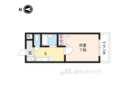 ビューテラスK(1K/2階)の間取り写真