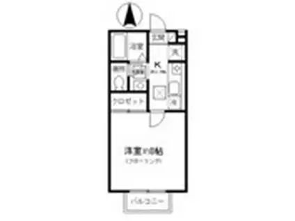 カーサモンテベルデ(1K/1階)の間取り写真