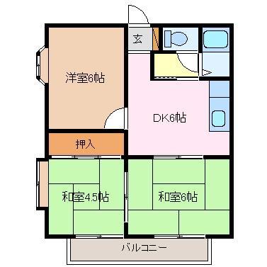 ロイヤルハイツ(3DK/2階)の間取り写真