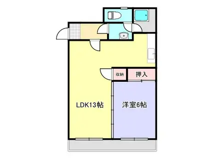 サラ・デ・エスタル(1LDK/3階)の間取り写真