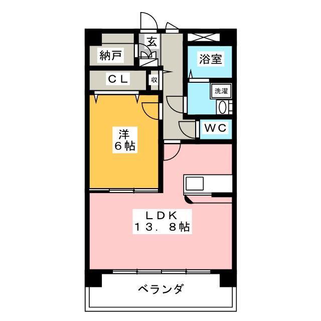 BRIGHT FIRST(1LDK/4階)の間取り写真