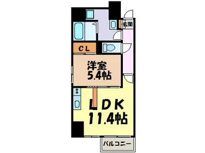 レジディア久屋大通II(1LDK/3階)の間取り写真
