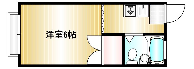 ハイツコスモ(1K/1階)の間取り写真