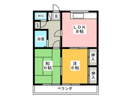 中野アーバンライフ(2DK/3階)の間取り写真