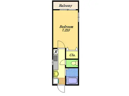 プリンスコート1・2(1K/1階)の間取り写真