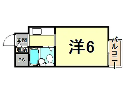 アーク上ノ島(ワンルーム/1階)の間取り写真