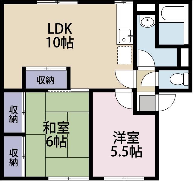 ソファレ土屋B(2LDK/2階)の間取り写真