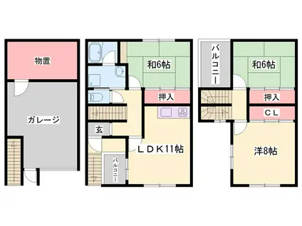 八丈グランドハイツN(3LDK/1階)の間取り写真