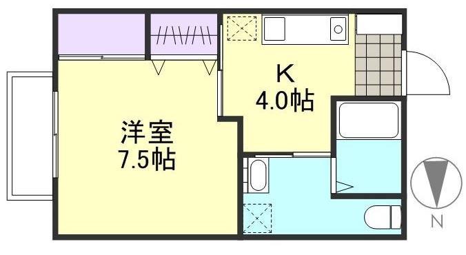 みのり II(1K/1階)の間取り写真