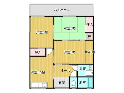 コーポ岩永(3DK/2階)の間取り写真