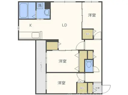 ミュンヘンスクエアI番館(3LDK/4階)の間取り写真