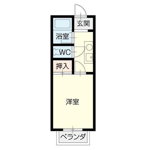 サクラハイツ(1K/2階)の間取り写真