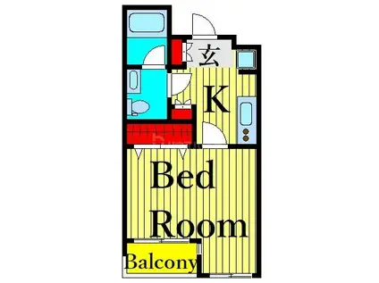 ザ・レジデンス・オブ・トーキョーH20サウスタワー(1K/8階)の間取り写真