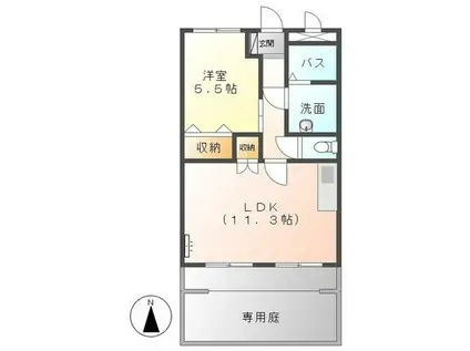 フィオーレ(1LDK/1階)の間取り写真