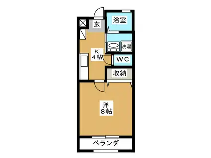 山手SKY(1K/1階)の間取り写真