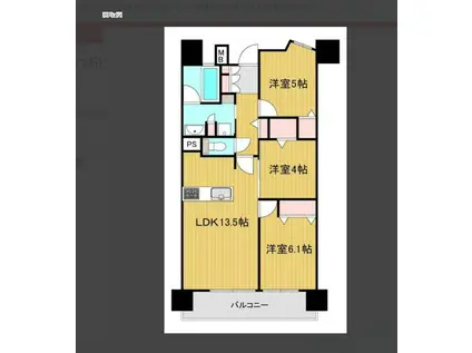レーベン熊本駅レクシア(3LDK/6階)の間取り写真