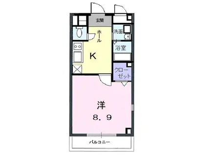 センテナリオK(1K/2階)の間取り写真
