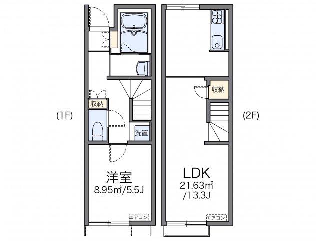 レオネクスト耳納(1LDK/1階)の間取り写真
