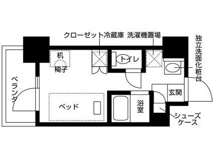 キャンパスヴィレッジ王子神谷(ワンルーム/11階)の間取り写真