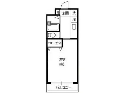 グラース(1K/3階)の間取り写真